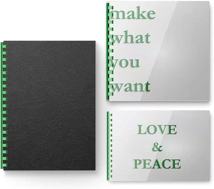 TOTiyea Binding Covers and Combs Kit, 20 Pcs Colorful Binding Combs,50 Pcs Leather Texture Paper Binding Cover and 50 Pcs 8 Mil Clear Presentation Covers,Binding 8.5x11 Inches Paper.