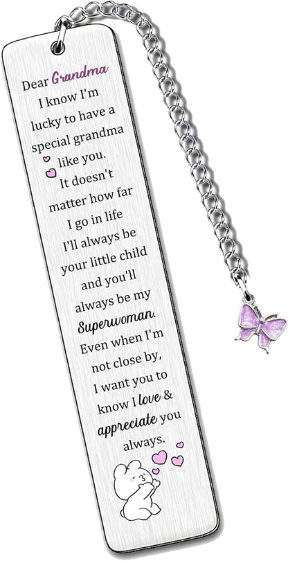 Grandma Bookmarks Mothers Day Gifts Bookmarker Grandmother My Greatest Superwoman Birthday Present Retirement Appreciate Keepsakes Christmas Thanksgiving Women Family Love Quotes Book Accessory Cute