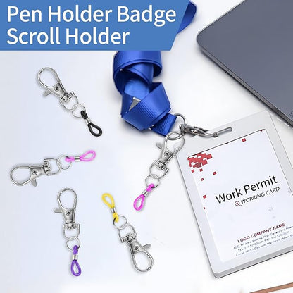 10PCS Retractable Pen Holders - Clip on Pens for Badge Reel, Perfect Pen Holder for Lanyard, Nurses, and X-ray Marker Holder