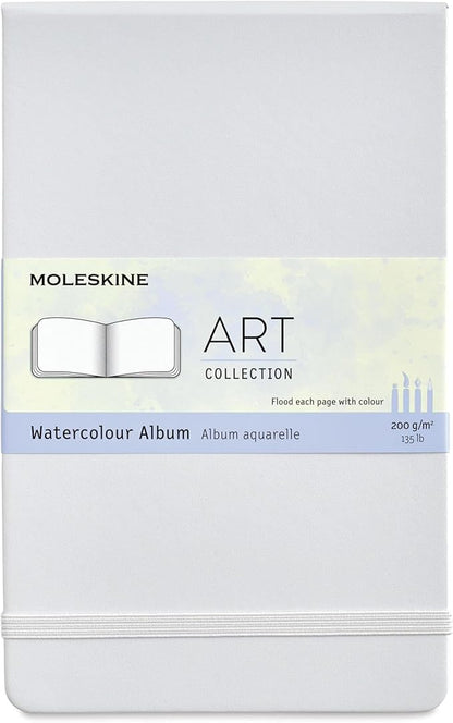 Moleskine Art Watercolor Album, Large, Plain, Cool Gray, Hard Cover (5 x 8.25)