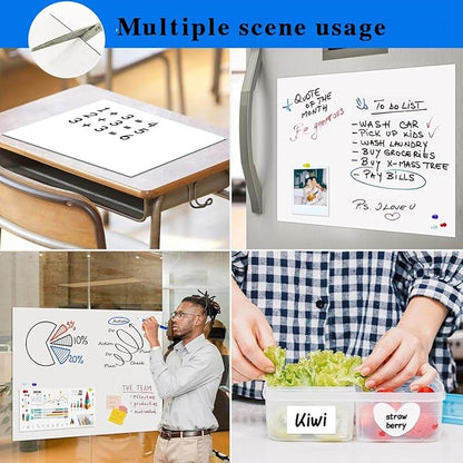Dry Erase Adhesive Whiteboard Paper, 24" x 39" Stick on Magnetic Contact White Board Sticker on Wall for School, Office, Kitchen Fridge, Kids Drawing