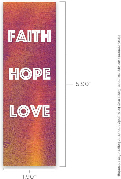 Faith Hope Love, 1 Corinthians 13:13, Bulk Pack of 25 Christian Bookmarks for Kids, Childrens Bible Verse Book Markers, Sunday School Prizes with Memory Verses, Scripture Gifts for Kids & Youth