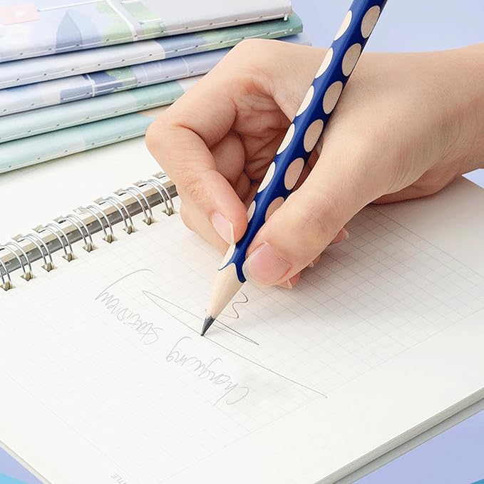 M&G 12 Pcs Triangular Hole Pencils for Kids, Triangular Pole with Grip Correction 2B Pencils, Graphite Wood Pencils with Smooth Writing for School, Office, Painting, Sketching, Weddings, Party