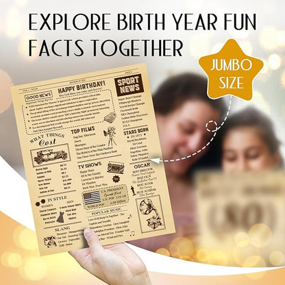 Funny 50th Birthday Card for Women Men, 3D Pop Up 50th Birthday Decorations for Her Him, Happy 50th Birthday Gifts for Mom Dad, Jumbo 50 Year Old Birthday Card, Review of 1975, Classy (8"x10")