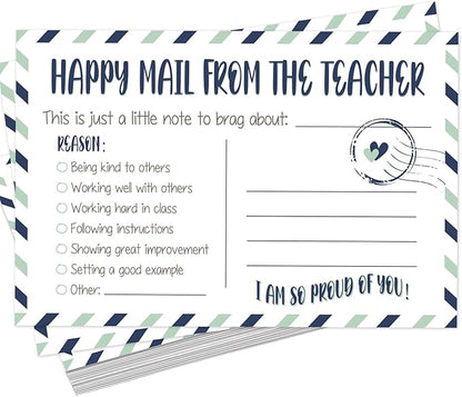 LOVEDMORE Happy Mail from Teacher to Students Incentive Cards, Teacher Mail for Elementary Classroom Rewards