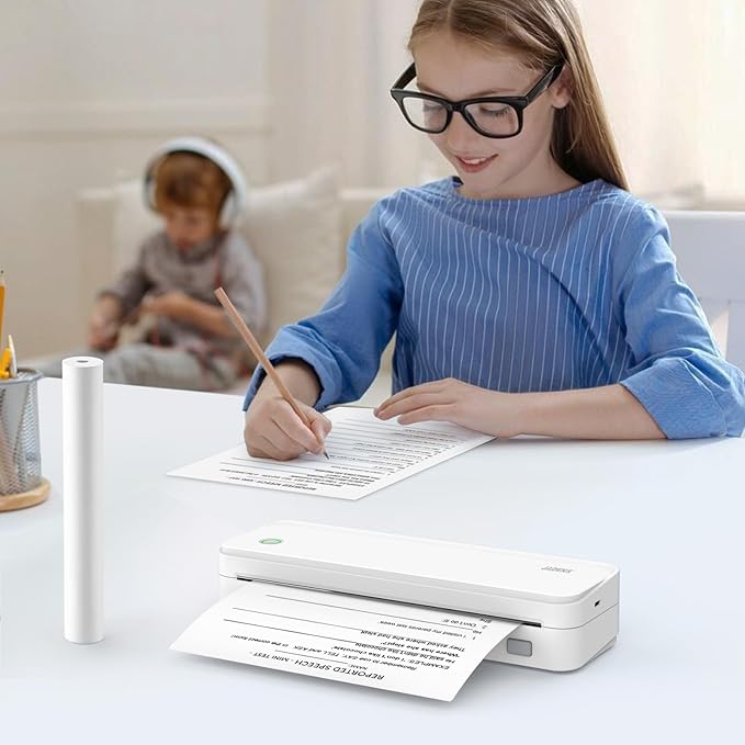 JADENS US Letter Size Quick-Dry Thermal Printer Paper 8.5''x11'', 4 Rolls, Compatible with Gloryang & JADENS PD-A4 Portable Printer