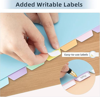 3 Sets Dividers for 3 Ring Binder,8 Tab Plastic Binder dividers with Tab,Colored Binder Separators for Letter Size,Write on Page Dividers for Shool Office Home