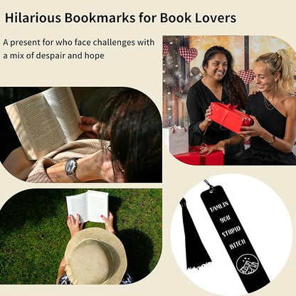 Funny Christmas Bookmark for Women - Gifts Bookmark for Women Men You Stupid Bitch Book Lover Gifts for Bookish Reader Nerd Fans Friends Book Accessories Bookmark Reading Birthday Gifts