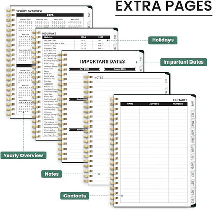 2026 Planner, Aesthetic Weekly and Monthly Planner for Women, Jan 2026 to Dec 2026, Hardcover 2026 Calendar Book with Monthly Tabs, Inner Pocket, Perfect for Office Home School - A4 (8.5" x 11"), Insects in Blooms