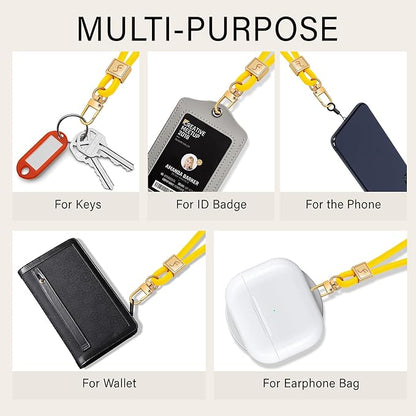 Fishent Keychain Wristlet lanyard, Cute Key Chain Holder, Upgraded Woven Wrist Lanyard for Keys, Wristlet Strap Keychain for Women Men Car Keys ID Badges Card Wallet Phone (Pineapple)