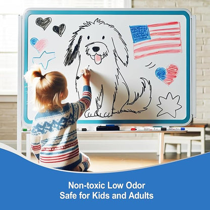 Comix Dry Erase Markers, Chisel Tip White Board Markers, 36 Bulk 4 Assorted Colors Low Odor Markers for Teachers Office & School Supplies