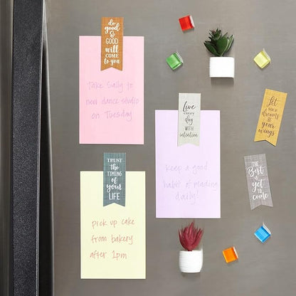 Paper Junkie 36-Pack Inspirational Magnetic Bookmarks for Women with Motivational Quotes, Bulk Magnet Page Clips for Students, Teachers, Office, Reading, 6 Designs (2.5x1 in)