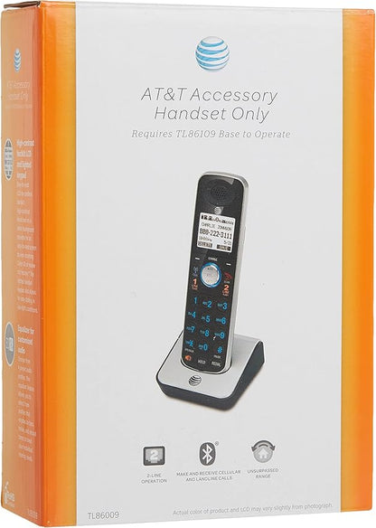 AT&T TL86009 Accessory Cordless Handset, Black/Silver | Requires an AT&T TL86109 Expandable Phone System to Operate
