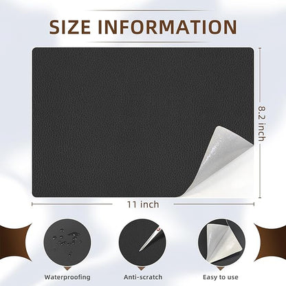 CHEIGHY 2pcs Leather Repair Kit Self Adhesive Leather Repair Patch for Furniture 8.2X11 inch Vinyl Repair Kit for Couches Car Seats Sofa Office Chair Belt Jackets (Black)