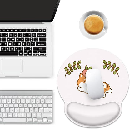 Ergonomic Mouse Pad with Wrist Support,Cute Pink Corgi Mouse Pad with Wrist Rest,Relieve Wrist Pain Mousepad Non-Slip Rubber Base,Cute Mouse Pads for Desk,Computers,Laptop,Office,Home,Accessories