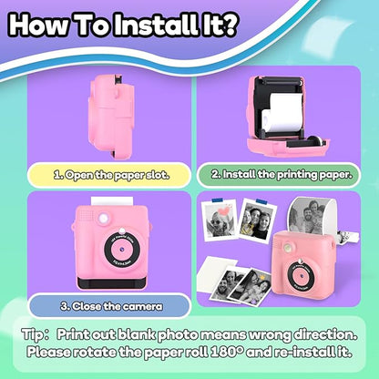 Printer Paper,6 Rolls for Kids Instant Print Camera,HD Printing Thermal Print Paper (6 Rolls)