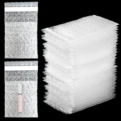 350 Pcs Clear Self Sealing Bubble Bags Plastic Thickening Cushion Packing Bags Double Wall Bubble Pouch Bag Shockproof Pack Protective Bags for Small Business Packing Shipping Storage (3.35" X 4")