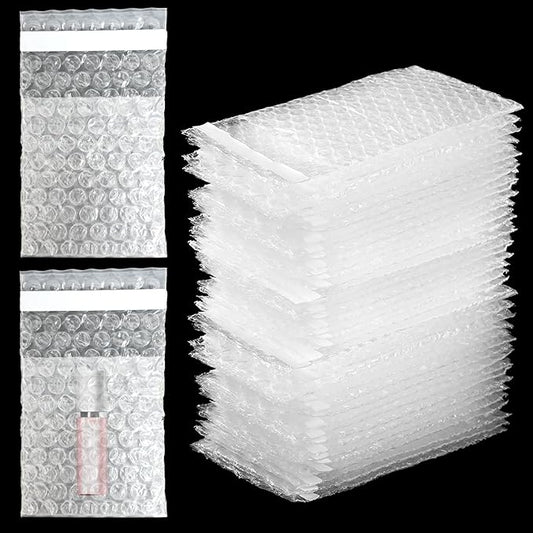 350 Pcs Clear Self Sealing Bubble Bags Plastic Thickening Cushion Packing Bags Double Wall Bubble Pouch Bag Shockproof Pack Protective Bags for Small Business Packing Shipping Storage (3.35" X 4")