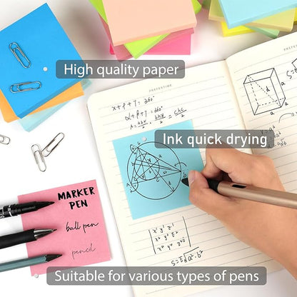 Sticky Notes,30 Pads,3x3 Inches, Colorful Self-Stick Notes Pads, Office Supplies,Perfect for Office, Study, and Daily Life Organization,100 Sheets/pad