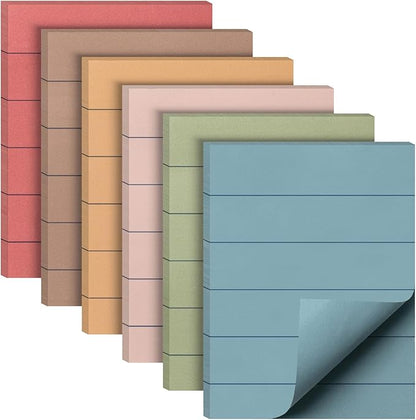 Mr. Pen- Lined Sticky Notes, 1.5"x 2", 6 Pads, 60 Sheets/Pad, Vintage Colors, Small Sticky Notes with Lines, Sticky Note Pads, Sticky Pads, Mini Sticky Notes Lined, Mr Pen Sticky Notes Small
