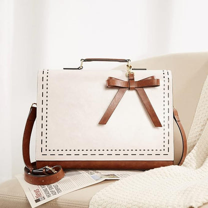 Telena Laptop Tote Bag for Women, 15.6 Inch Shoulder Tote Bag Leather Briefcase for Women, Large Capacity Handbag Bags