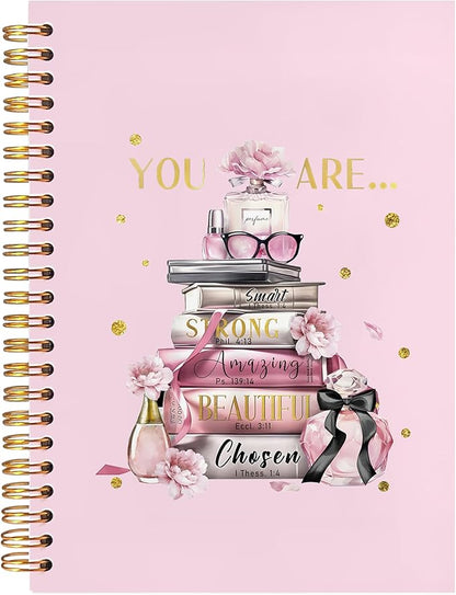 BearCake Pink Notebook for Women,Journaling Notebooks for Women,Womens Book Notebooks,Gifts for Women,Preppy Journal,Be Who You Are Not Who The World Wants You To Be Notebook,Spiral Notebook 5.5x8.3