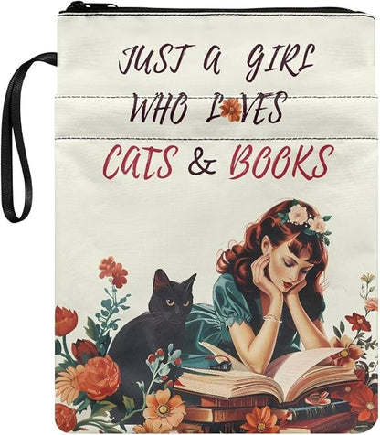 COEQINE Girls Book Covers For Hardcover Bible Soft Cover Book Sleeves Cover With Pen Holder Portable Book Sleeves Pouch Case With Chain for Travel