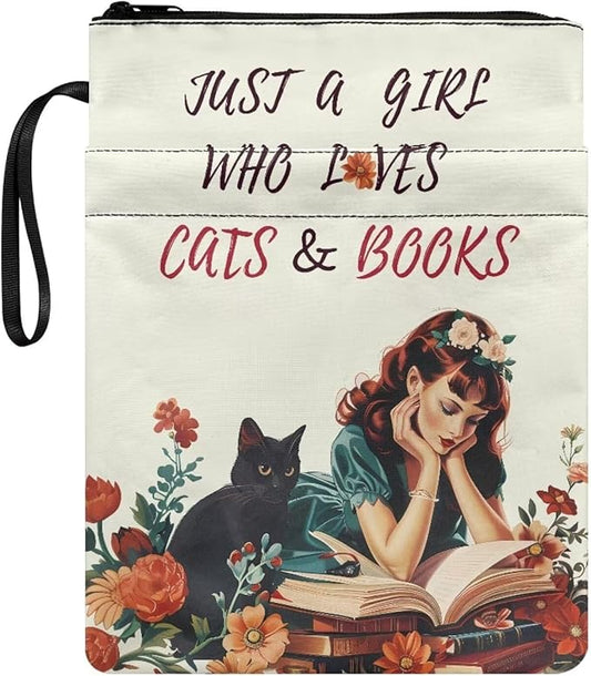 COEQINE Girls Book Covers For Hardcover Bible Soft Cover Book Sleeves Cover With Pen Holder Portable Book Sleeves Pouch Case With Chain for Travel