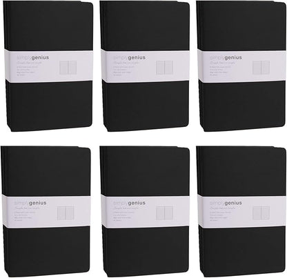 Simply Genius A5 Notebooks for Work, Travel, Business, School & More - College Ruled Notebook - Softcover Journals for Women & Men - Lined Note Books with 92 pages, 5.5" x 8.3" (Black, 30 pack)