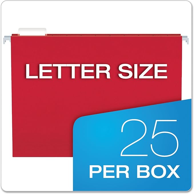 Pendaflex Recycled Hanging Folders, Letter Size, Assorted Colors, 1/5 Cut, 25/BX (81612)
