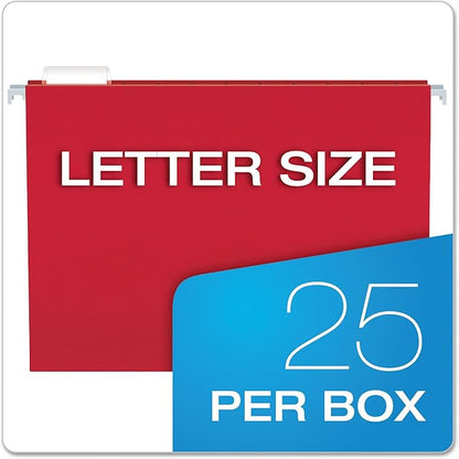 Pendaflex Recycled Hanging Folders, Letter Size, Assorted Colors, 1/5 Cut, 25/BX (81612)