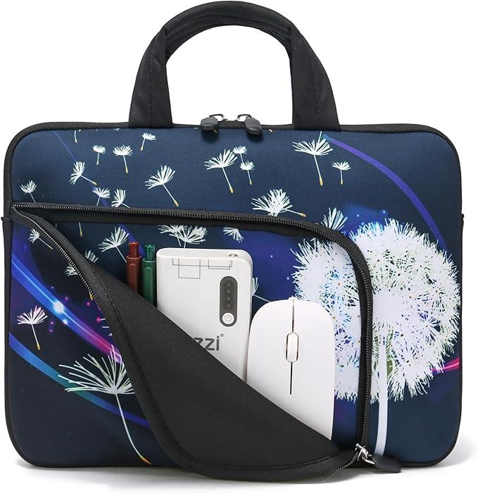11.6 12 12.5 inch Laptop Sleeve Chromebook Case Ultrabook Case Notebook Sleeve Tablet Case Neoprene Handle Sleeve for Men Women, Two Pockets Fit Apple MacBook Air Samsung Acer HP DELL (Dandelion)