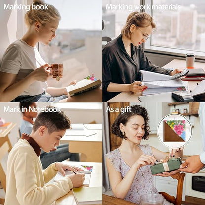 Personalized Leather Bookmarks, Fun & Cute Book Accessories for Reading Lovers, Unbreakable Page Markers for Women Men Girls Boys Student Teacher Kids Retirement Birthday Gifts (Beautiful Flowers)