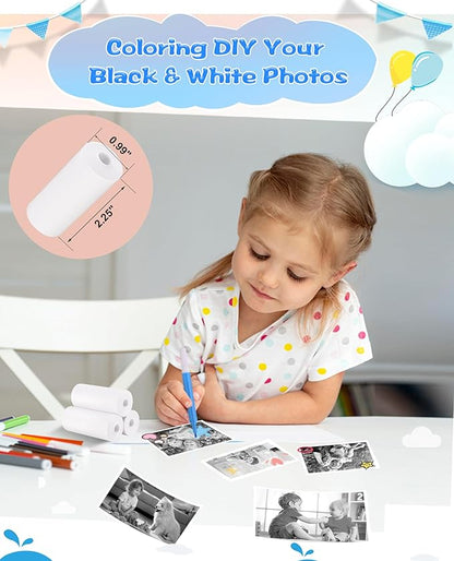 Thermal Paper, 10 Rolls Refill Print Paper for Kids Instant Print Camera, HD Photo Printing Paper Rolls for Most Kids Instant Camera, White
