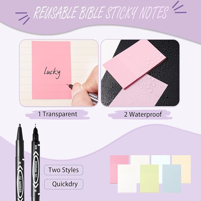 XKDOUS 56 Pcs Bible Study Supplies Journaling Kit, Bible Study Kit, Bible Case with Highlighters and Pens, Bible Tabs Stickers and Other Bible Journaling Supplies, Aesthetic Bible Study Tools