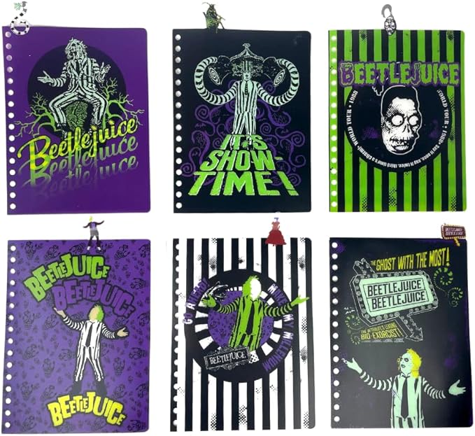 Innovative Designs Beetlejuice Tab Journal Notebook, Spiral Bound, 144 Lined Pages, 8 x 7 inche