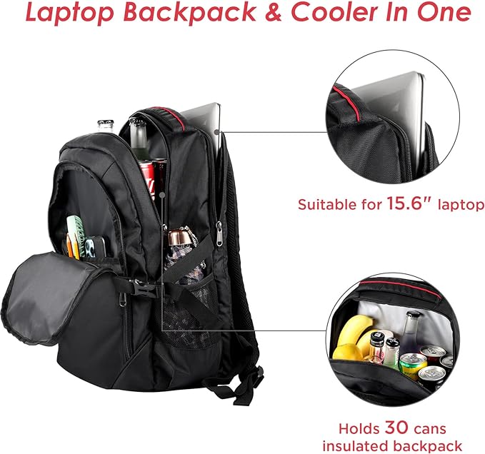 OUTXE Cooler Backpack 22L Insulated Cooler Bag for 15.6" Laptop Lunch Backpack for Work Daily Backpack