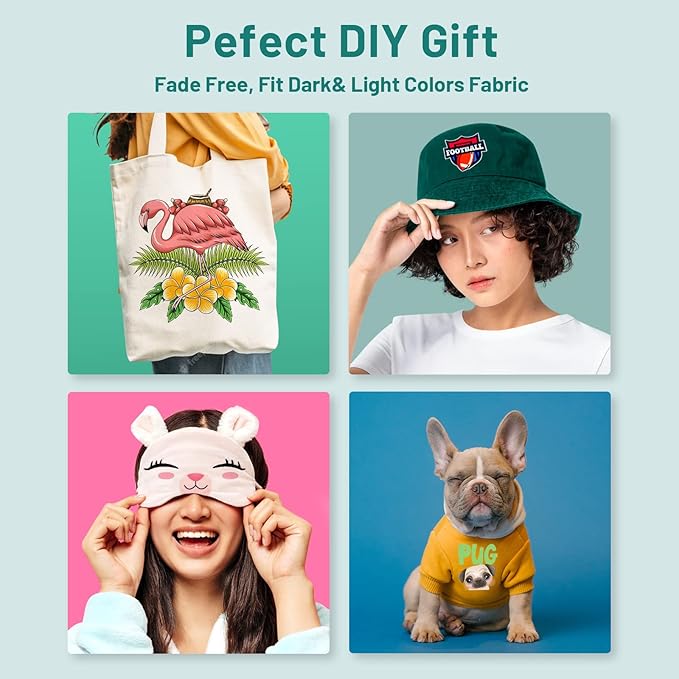 DTF Transfer Film, 50 Sheets 8.5"*11" DTF Paper with Smart Printing Pad for All Sublimation&DTF Printers,DTF Film for Sublimation Hack,Upgraded Premium Direct to Film for All Fabrics