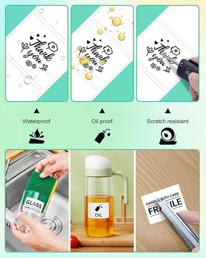 M100 Square Label 1.57'' x 1.18'' (40 x 30 mm), Compatible with Label Maker M110/ M220/ M221/ M120/ M200/M260/M150, White, 230 Labels/Roll, Multi-Purpose Adhesive Thermal Labels, Black on White