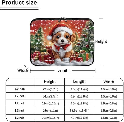 Christmas Dog Laptop Protective Sleeve for Women 17 inch Computer Sleeve Bag Lightweight Zippered Pouches Lap Top Case Suitable for Daily Use Travel School Office Organizers Bag