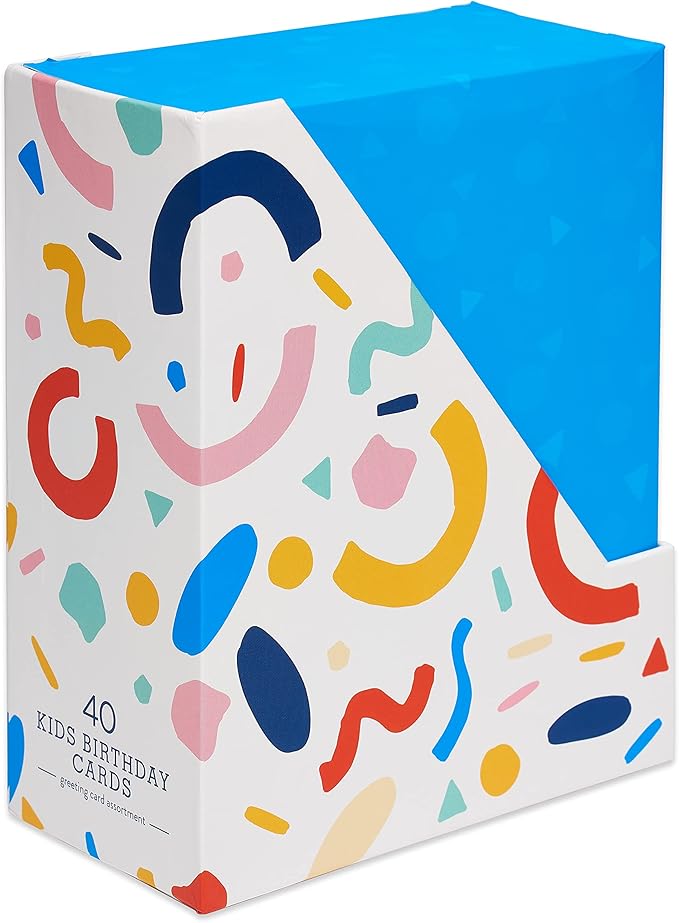 American Greetings Deluxe Kids Birthday Card Assortment, Bright and Cheerful Designs (40-Count)