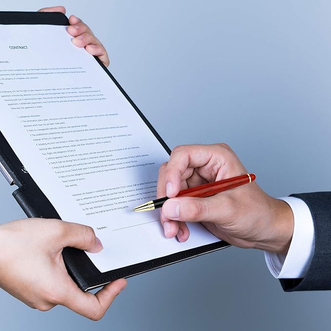 BEILUNER Luxury Rosewood Ballpoint Pen Writing Set - Elegant Fancy Nice Gift Pen Set for Signature Executive Business Office Supplies - Gift Boxed with Extra Refills (Black)