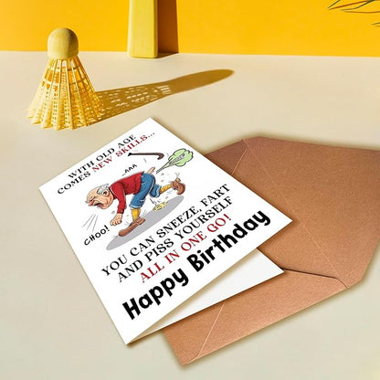 Funny Birthday Card for Men, Funny Birthday Card for Friends Grandpa Brother Husband Dad, Happy Birthday Card for Men Seniors, Funny Getting Older Birthday Card for Men, Old Age Bday Greeting Card
