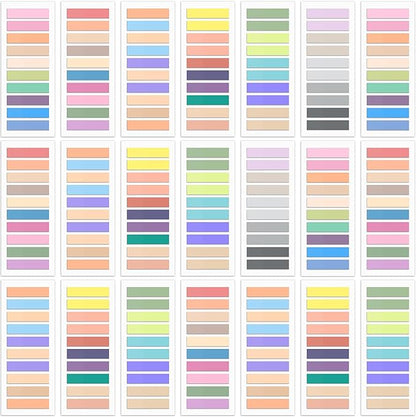 SIQUK 4200 Pieces Sticky Tabs for Annotating Books Tabs Morandi Sticky Flags Clear Transparent Page Markers Strip Page Flags Colored Tabs Writable and Repositionable Book Annotation Tabs