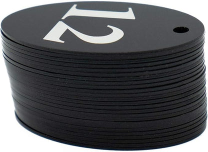 StayMax Aluminum Alloy Oval Number Tag Key Tag with Key Rings
