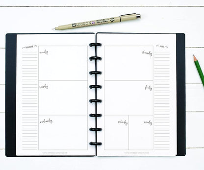 BetterNote Horizontal Undated Calendar Refill Pages for Disc Notebook, fits The Happy Planner, Discbound Levenger Circa, Staples Arc, TUL (Whimsy- 12 months, 8-Disc, 5.5"x8.5")