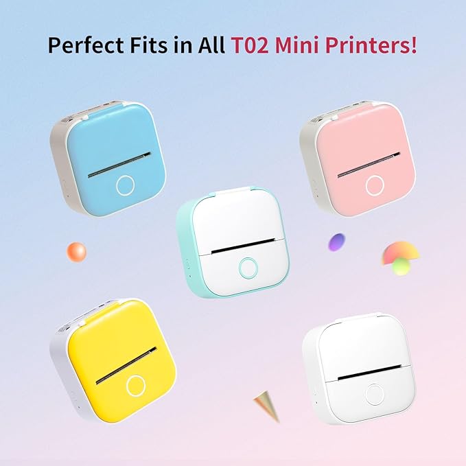 Strawberry Stickers for T02 Mini Printer - Strawberry Sticker Paper Works with T02/M02X/M02L Sticker Printer, Last for 10 Years, Ideal for Journal Photo Study Note, 50mmx3.5m, 3 Rolls