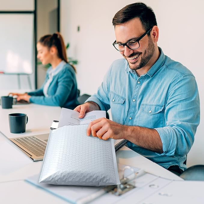 UCGOU Bubble Mailers 7.25x12 Inch White 25 Pack Usable Size 7.25x11 Padded Envelopes Small Business Opaque Packaging Self Seal Waterproof Boutique Bulk Shipping Bags for Jewelry Makeup Supplies #1