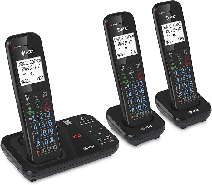 AT&T GL2113-31 Cordless Phone with Smart Call Blocker, Bluetooth Connect to Cell, Answering Machine, Full-Duplex Speakerphone