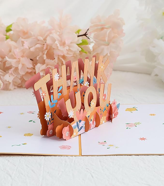Thank You Pop Up Card, 3D Popup Thank You Gift Cards, Teacher Appreciation Card Thanks Giving Card for Parents, Friends, Colleague, Doctor